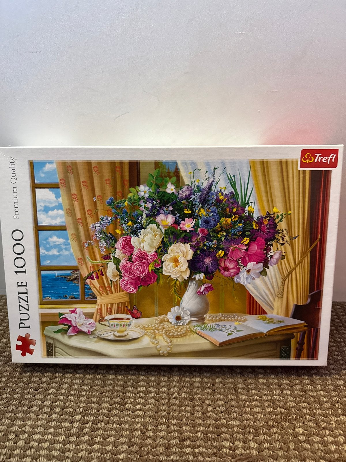 Trefl Legpuzzel 1000 stukjes - Bloemenvaas met uitzicht, Ophalen of Verzenden, 500 t/m 1500 stukjes, Zo goed als nieuw, Legpuzzel
