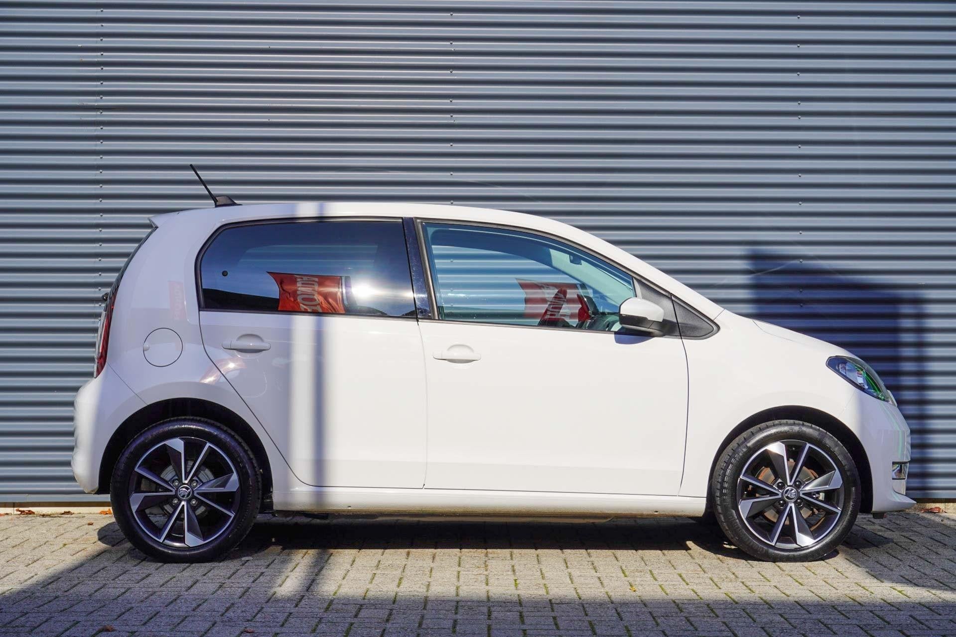 Skoda Citigo e-iV 83pk EV Style | SoH 93% | Climate | Stoelv, Auto's, Stof, Zwart, 4 stoelen, Wit