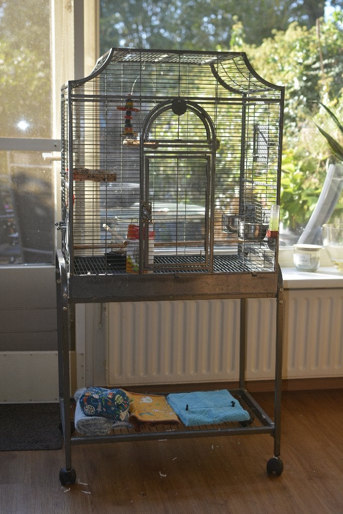 verrijdbare vogelkooi 140x70x45cm, Ophalen, Zo goed als nieuw, Metaal, Vogelkooi