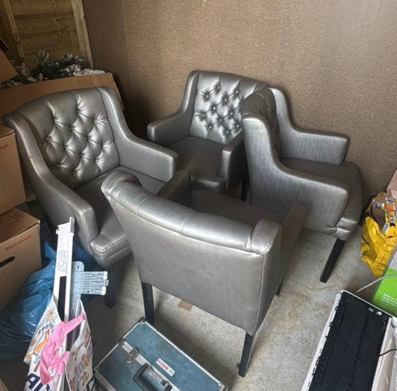 4 eetkamerstoelen erik kuster style, Ophalen, Gebruikt, 50 tot 75 cm
