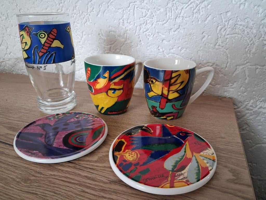 Corneille glas,2 onderzetters en 2 senco kopjes, Ophalen of Verzenden, Glas, Overige stijlen, Kop(pen) en/of Schotel(s)