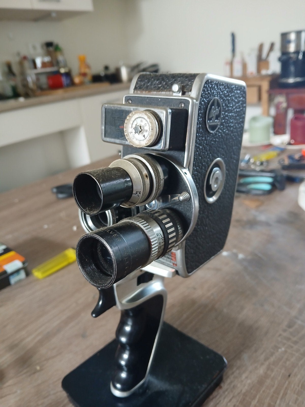 Vintage Bolex 8 mmfilmcamera met lederen koffer, Ophalen of Verzenden, 8mm, Camera