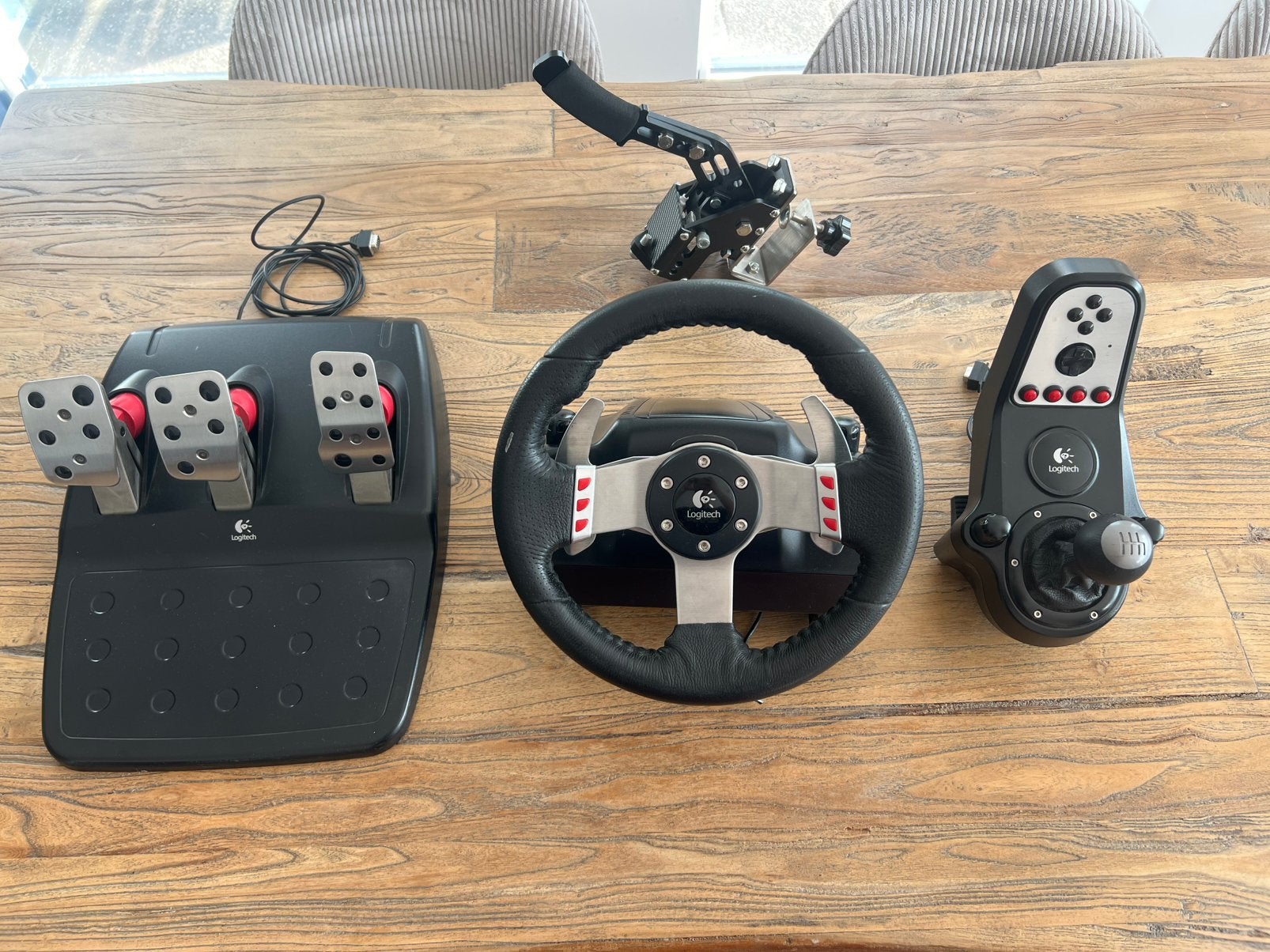 Logitech g27 + e-brake, Spelcomputers en Games, Logitech, Force feedback, Ophalen of Verzenden, Gebruikt