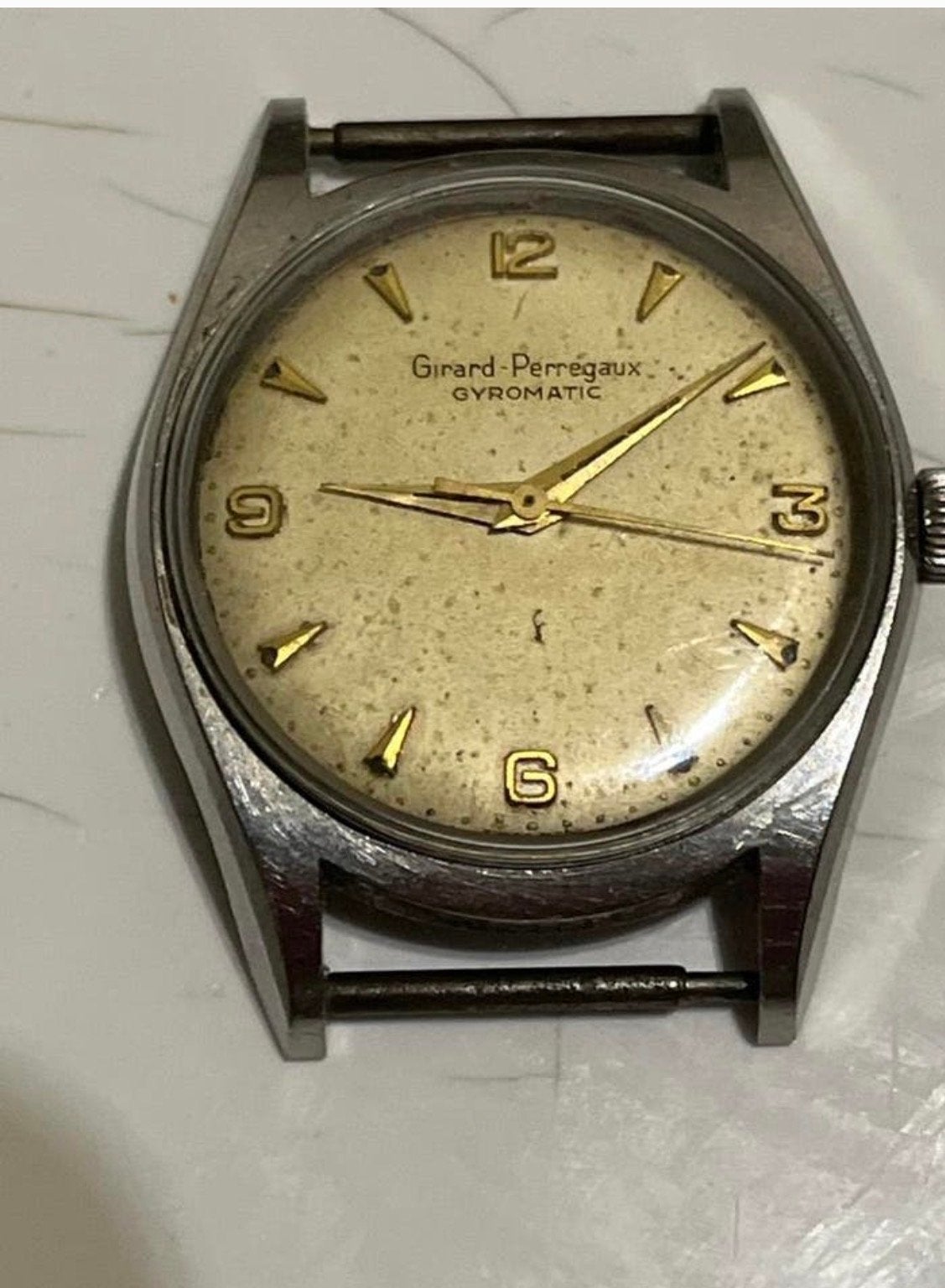 Vintage Girard-Perregaux Gyromatic Polshorloge, Staal, Polshorloge, 1960 of later, Ophalen