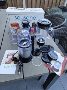 Souschef 1 Blender - Complete set met accessoires, Overige typen, Kunststof, Zilver, Ophalen of Verzenden