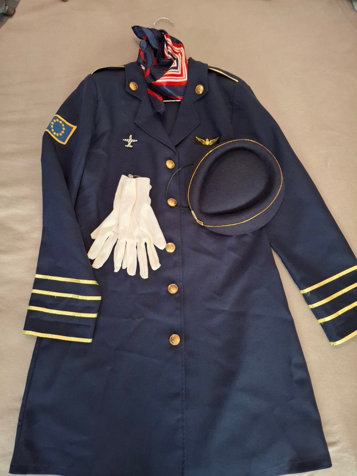 Stewardess Kostuum - Compleet met Accessoires, Ophalen of Verzenden, Gebruikt, 170 of groter, Jongen of Meisje