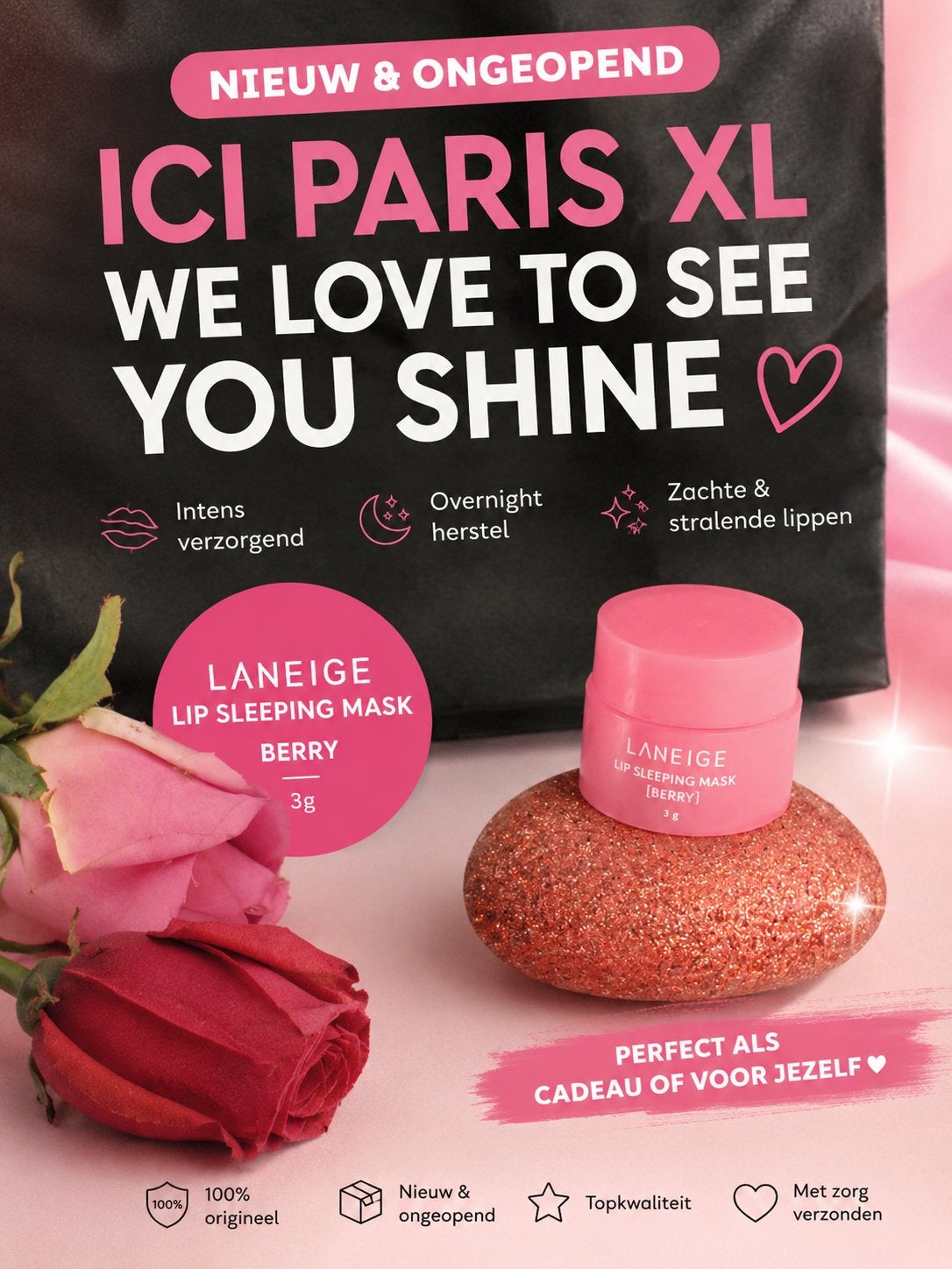 Laneige sleeping mask Berry 3 gr NIEUW, Ophalen of Verzenden, Nieuw, Lippen, Verzorging