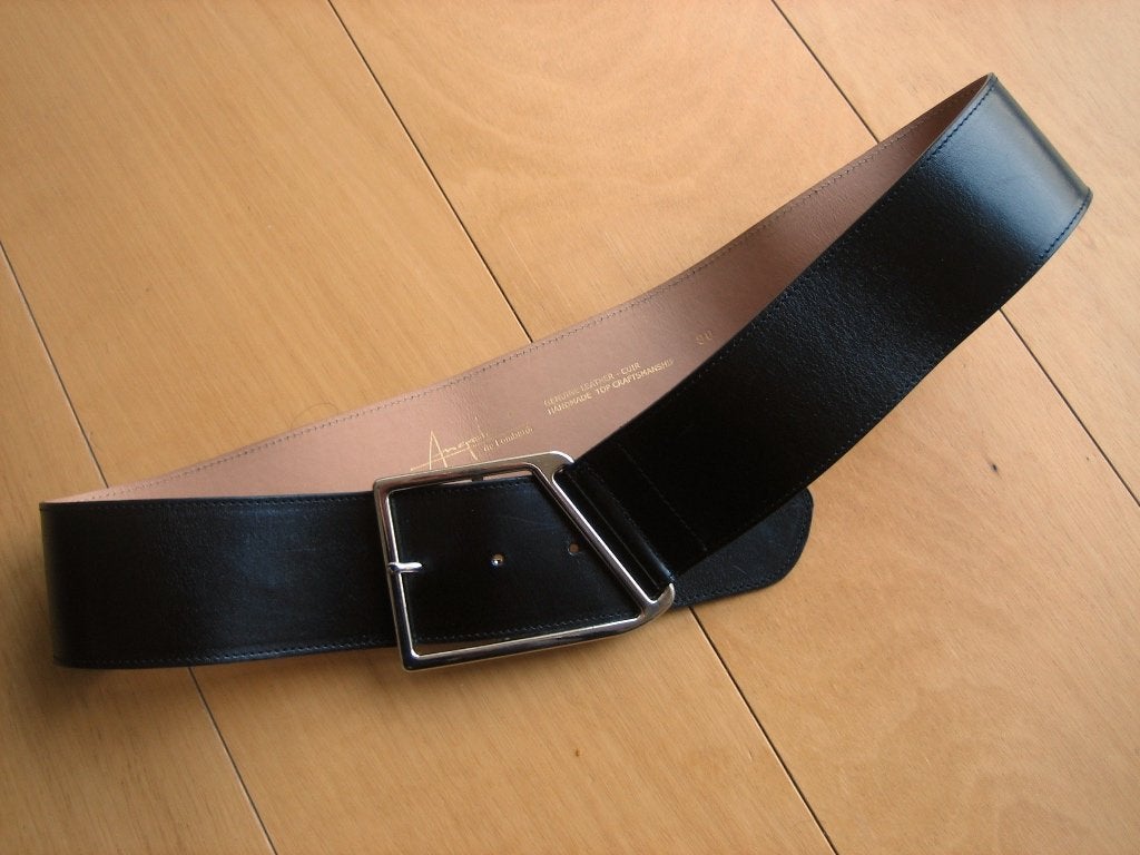 Mooie zwarte leren tailleriem ANGELO DE LOMBARDI 90 snazzeys, Angelo de Lombardi, 80 tot 90 cm, 5 cm of meer, Verzenden