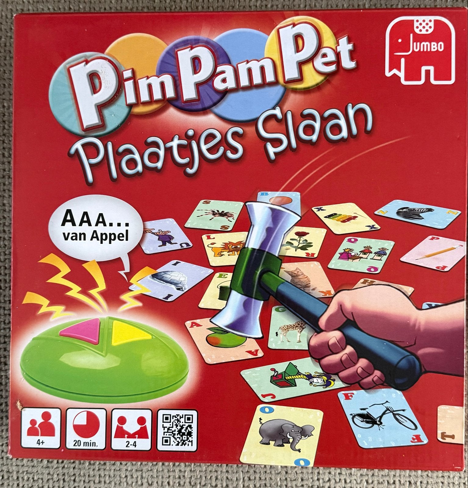 Pim Pam Pet Plaatjes Slaan - Jumbo Gezelschapsspel, Drie of vier spelers, Ophalen of Verzenden, Zo goed als nieuw