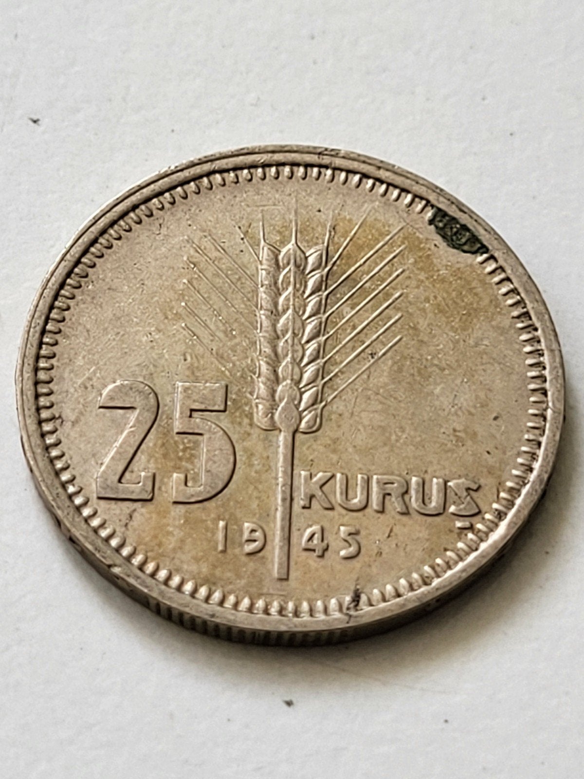 Munt Turkije 25 Kurus uit 1945, Ophalen of Verzenden, Midden-Oosten, Losse munt