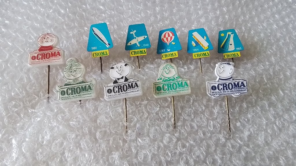 10 verschillende speldjes croma, Verzamelen, Ophalen of Verzenden, Zo goed als nieuw, Overige onderwerpen