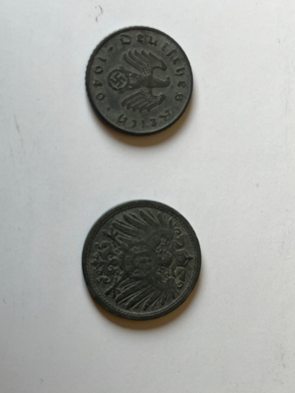 Zinken munten Duitsland: 5 Pfennig 1940 en 10 Pfennig 1918, Ophalen of Verzenden, Duitsland, Setje