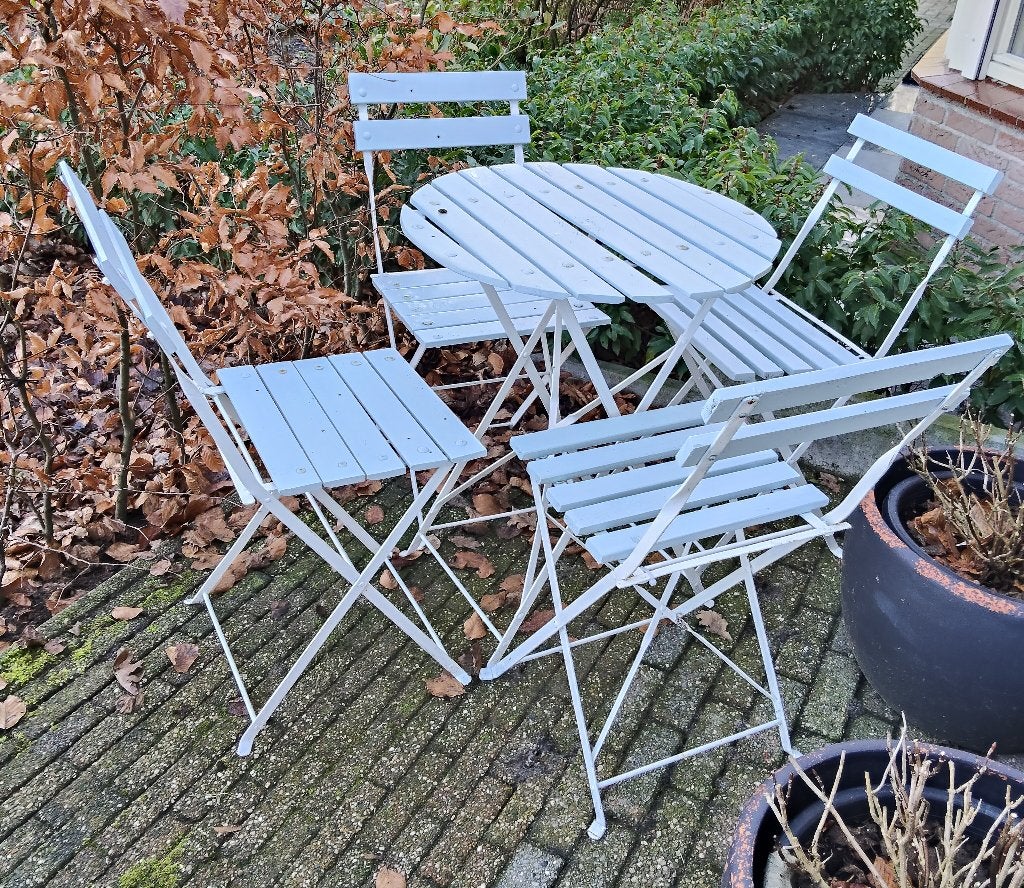 bistrset 5 delig, Ophalen, Gebruikt, Rond, Hout