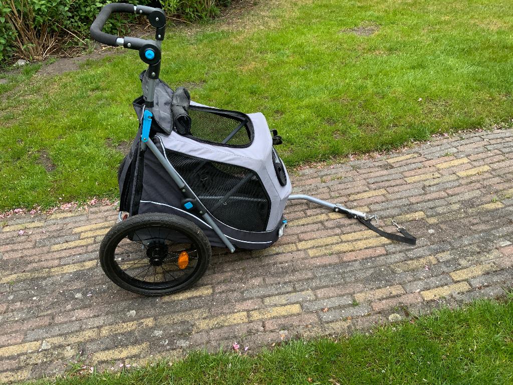 Hondenfietskar, Fietsen en Brommers, Fietsaccessoires | Aanhangers en Karren, Gebruikt, Hondenkar, Minder dan 20 kg, Opvouwbaar