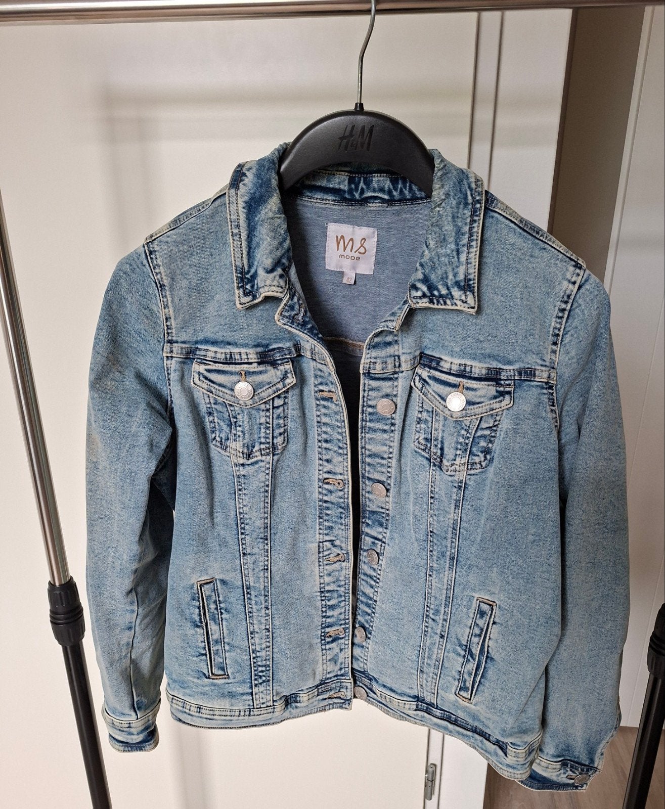 MS Mode spijkerjasje maat 42, Blauw, Maat 42/44 (L), Ophalen of Verzenden, Zo goed als nieuw