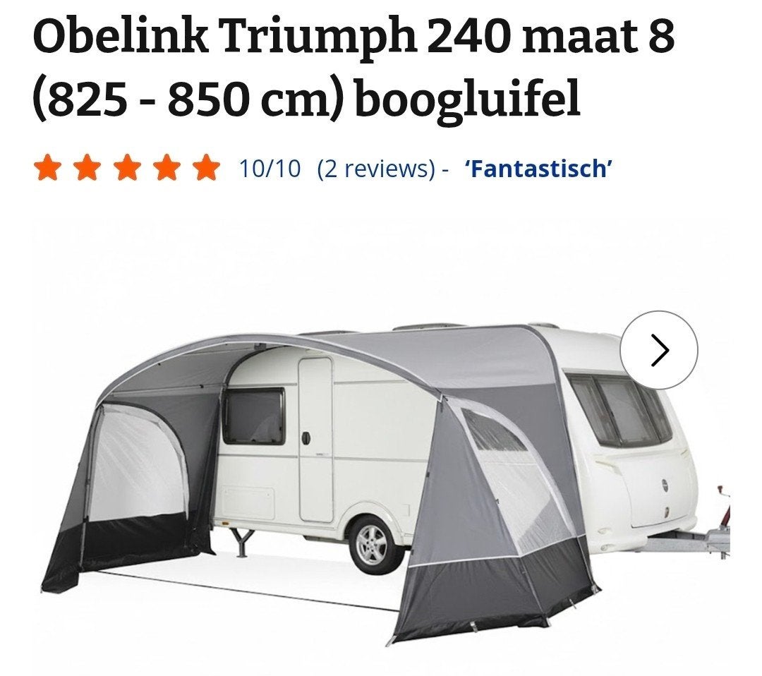 TE KOOP GEVRAAGD boogluifel Obelink Triumph, Caravans en Kamperen, Tenten, Ophalen, Zo goed als nieuw