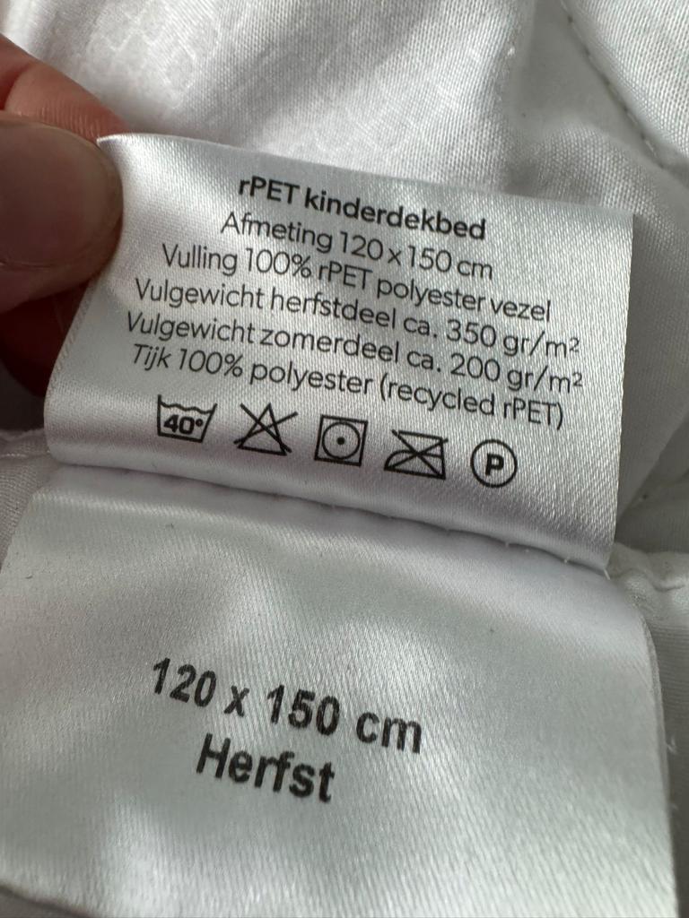 Wehkamp Kinderdekbed 4-seizoenen 120x150cm, Jongetje of Meisje, Wit, Ophalen of Verzenden, Deken of Dekbed