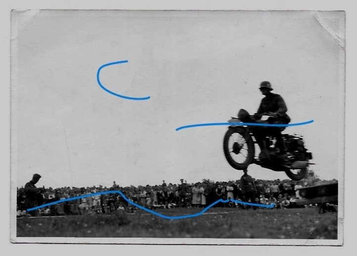 motor springschans behendigheid duitse foto, Verzenden, Foto, Zo goed als nieuw, 1940 tot 1960