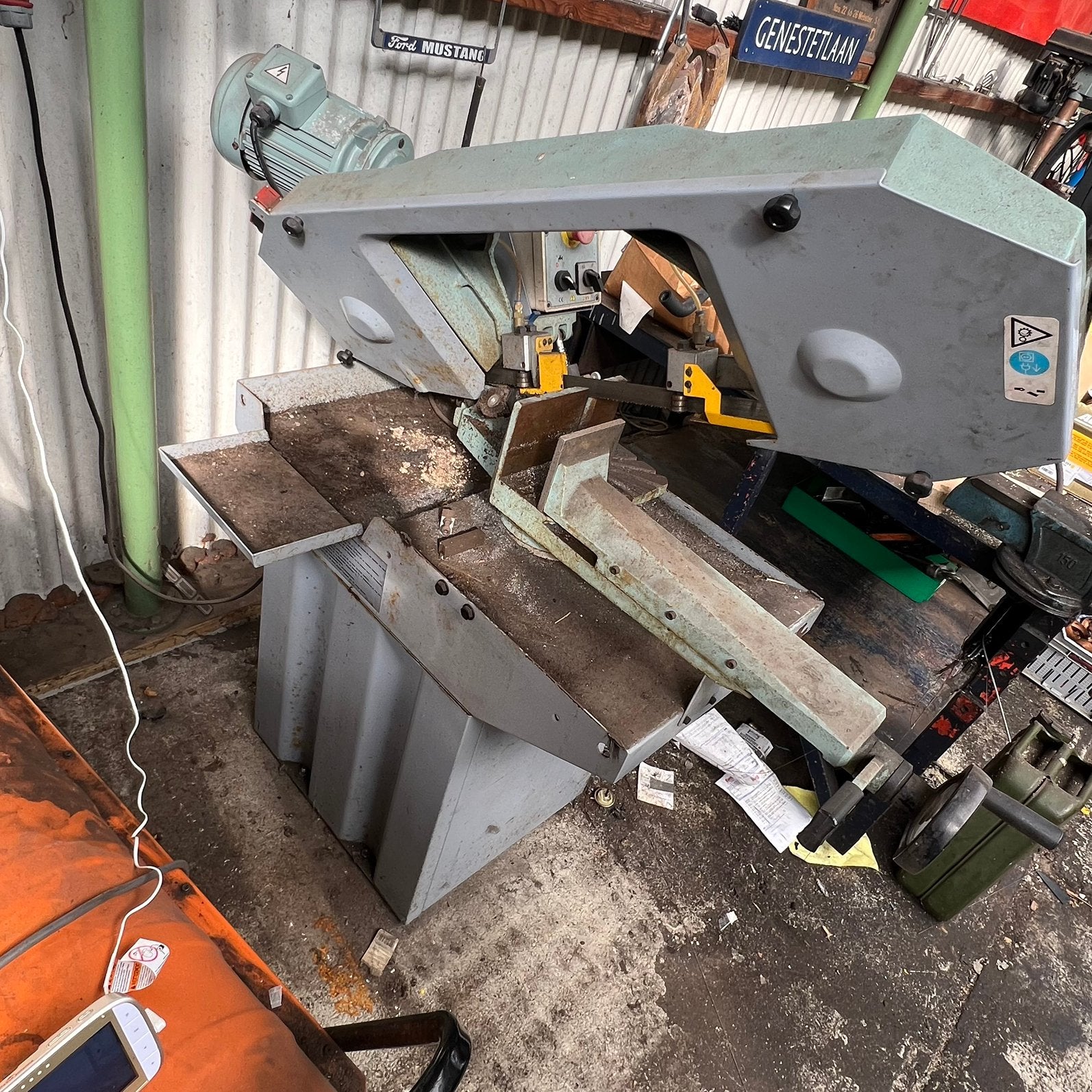 Hbm bandzaagmachine lintzaag met 6m rollerbaan CY275A, Ophalen, Gebruikt, 70 mm of meer, 600 tot 1200 watt