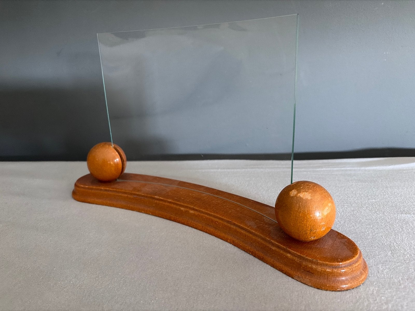 Vintage houten fotolijst met glazen plaat, Ophalen