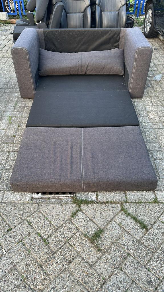 Compacte slaapbank - Grijs ikea ideaal voor kleine ruimtes, Gebruikt, Tweepersoons, Ophalen of Verzenden, 120 cm