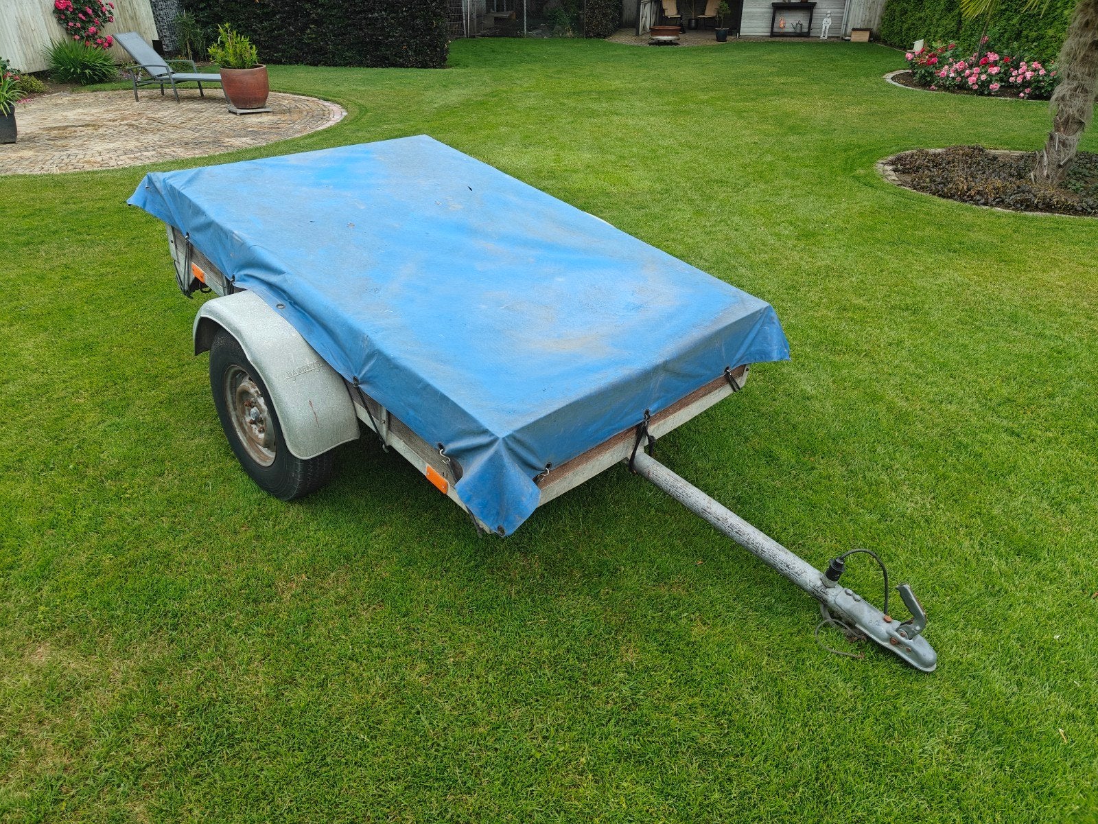 Compacte aanhangwagen met dekzeil, Ophalen of Verzenden, Gebruikt