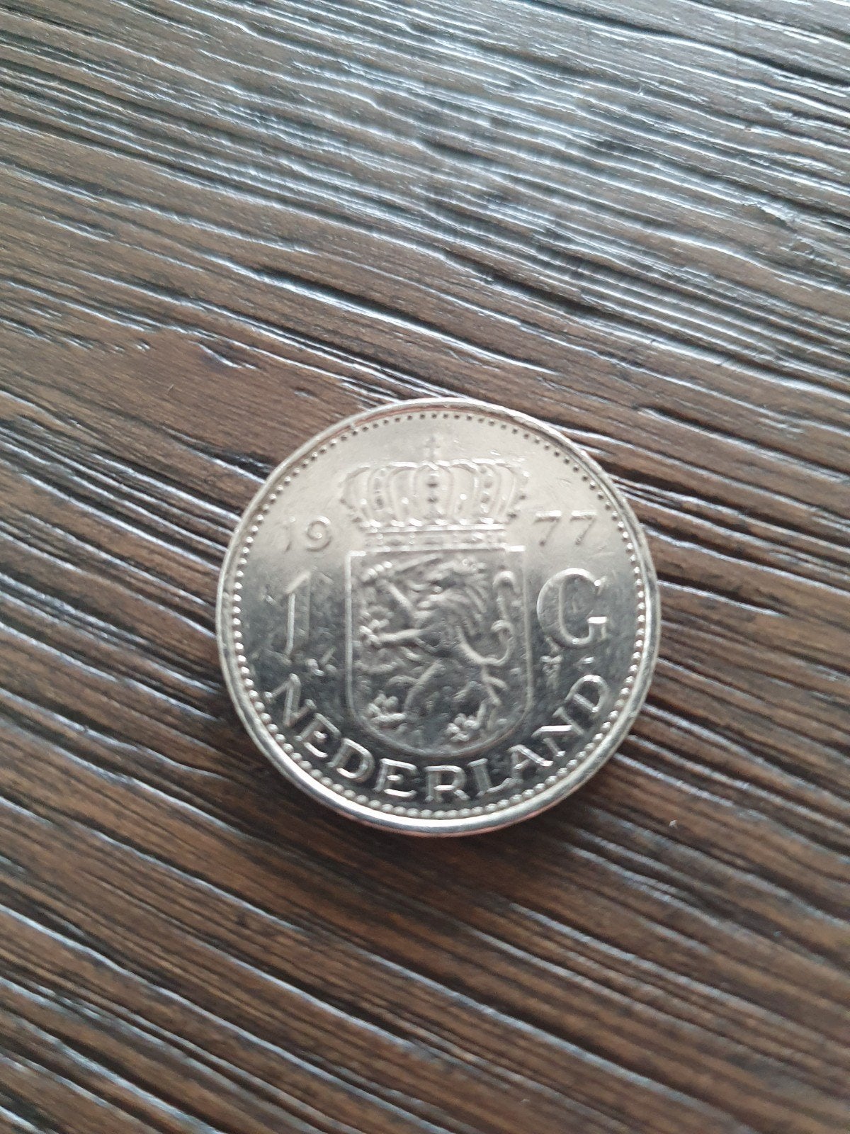 Nederland 1 Gulden 1977 Nikkel Koningin Juliana, Ophalen of Verzenden, Koningin Juliana, 1 gulden, Losse munt