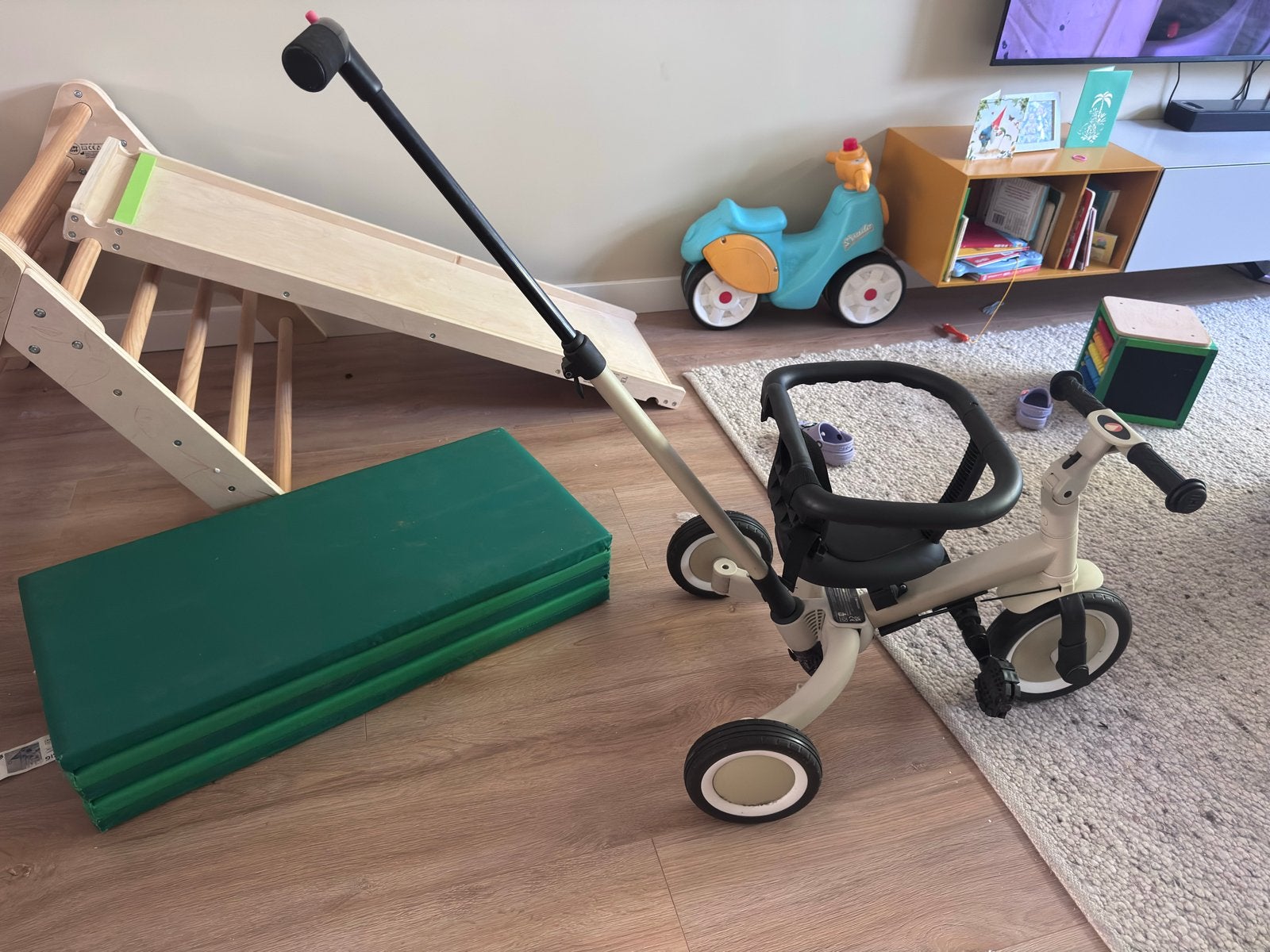 Topmark 4-in-1 Driewieler/Loopfiets, Ophalen, Zo goed als nieuw, Duwstang