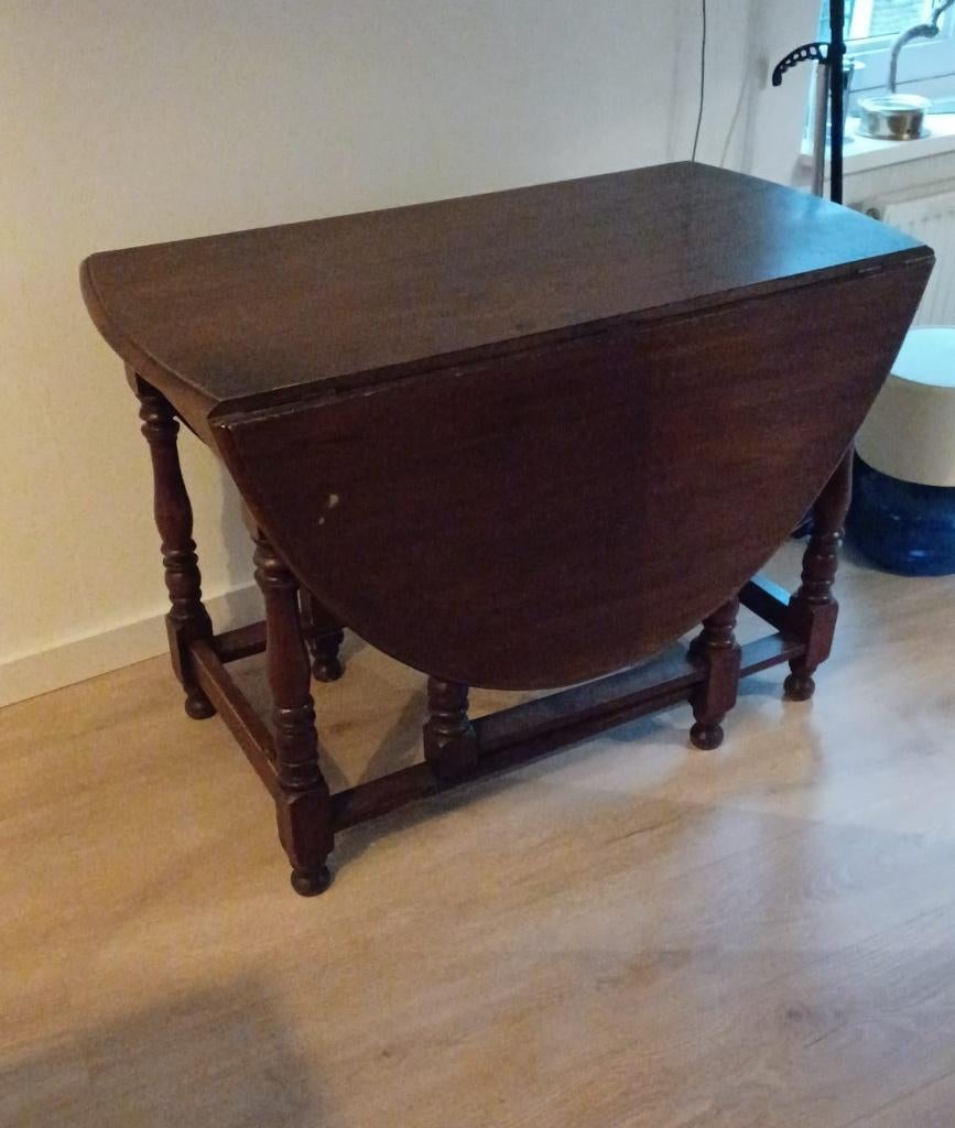 Engelse hangoortafel - eettafel, Antiek en Kunst, Ophalen