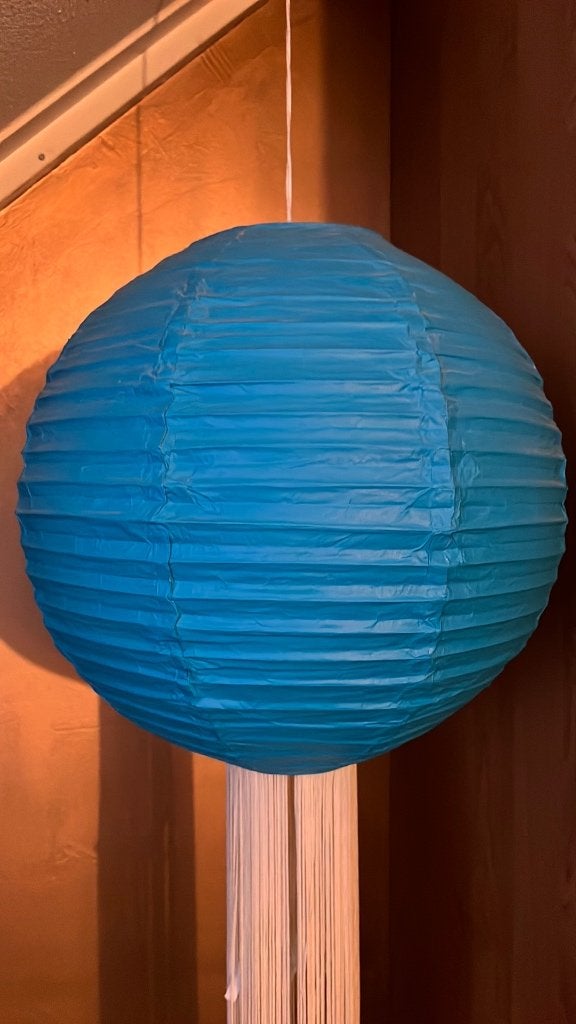 Lampion blauw groot lamp, Ophalen of Verzenden, Zo goed als nieuw