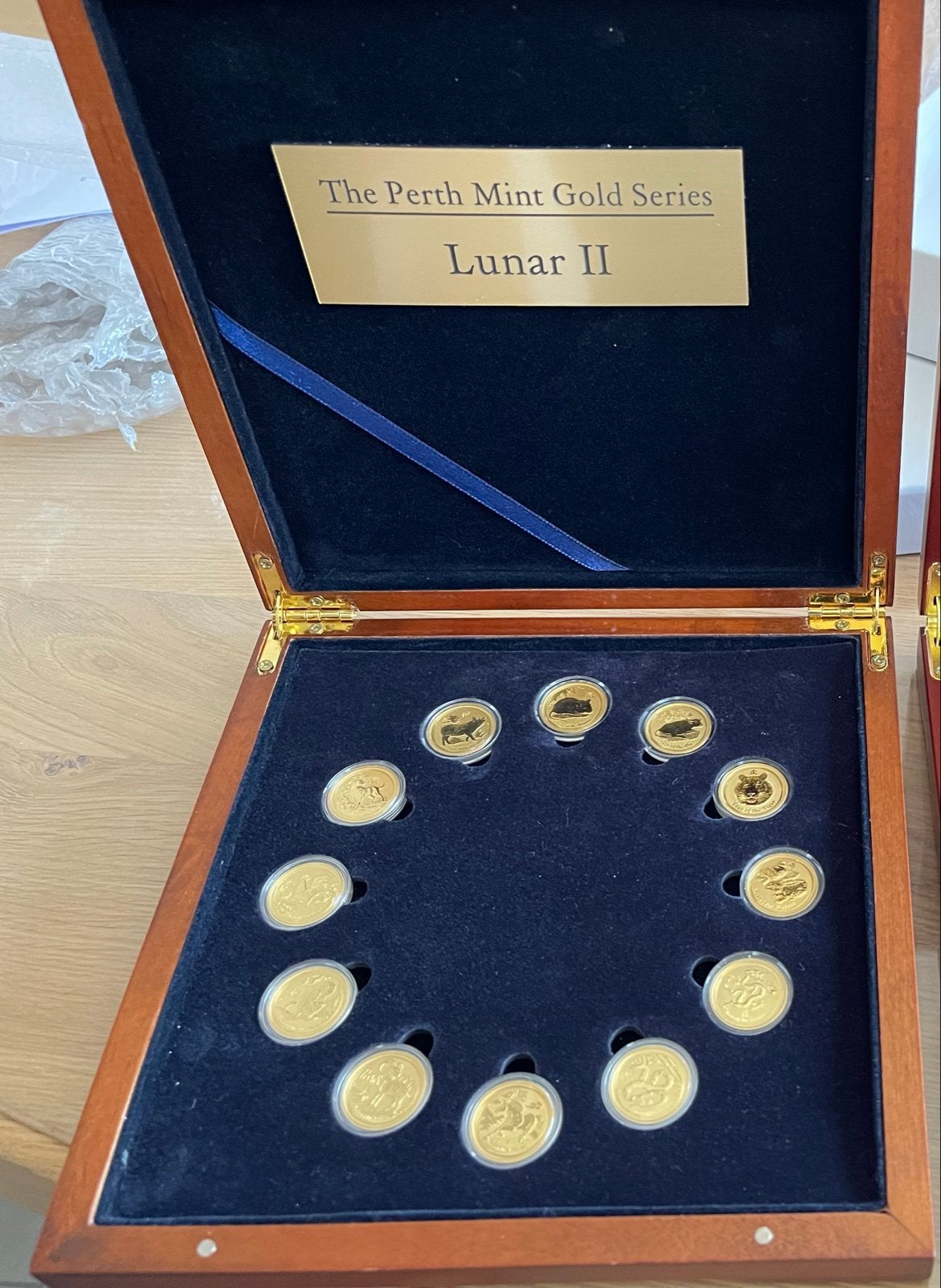 Complete set 1/10 oz gouden Lunar 2 munten, Ophalen of Verzenden, Setje, Goud