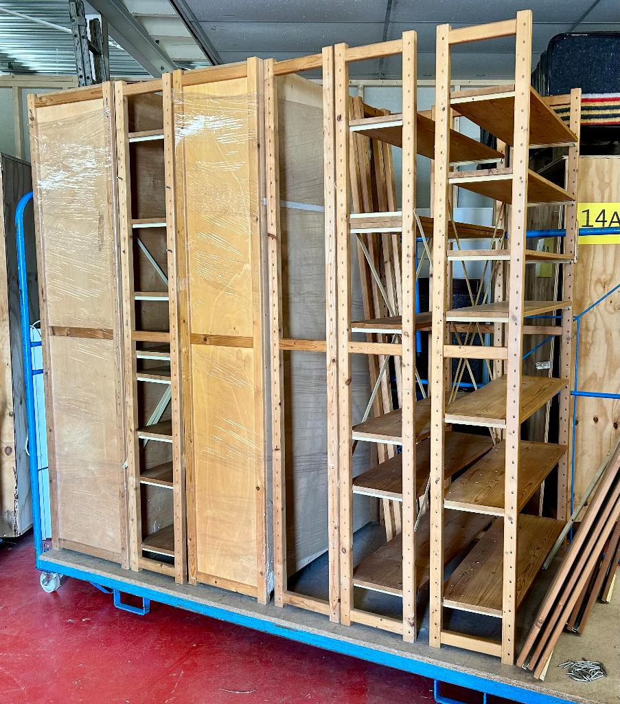 Vintage Lundia wandsysteem 60's 70's modulaire wandkasten, Ophalen, Lundia, Modulair wandsysteem, Minder dan 150 cm