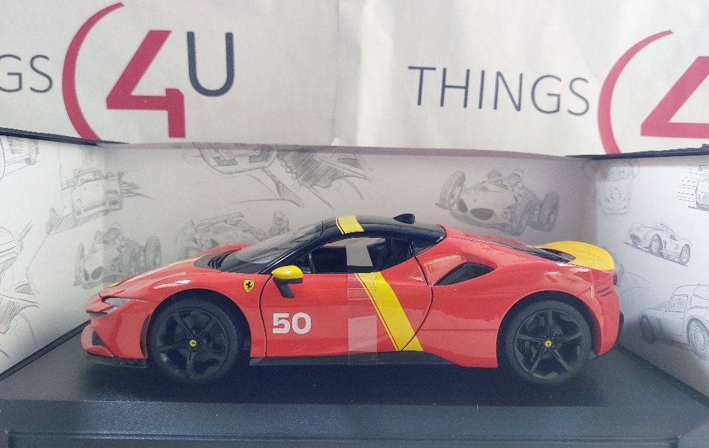 Bburago 1:18 Ferrari SF90 Stradale No.50, Assetto Fiorano, Hobby en Vrije tijd, Modelauto's | 1:18, Ophalen of Verzenden, Nieuw