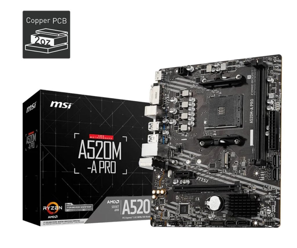 MSI A520M-A PRO AM4 M-ATX Moederbord, DDR4, AM4, Ophalen of Verzenden, Bijsterhuizen 1111 , Nijmegen Gelderland, NL