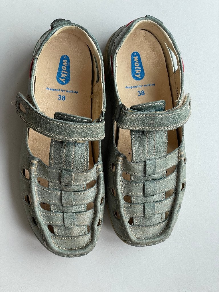 Wolky muilen  maat 38, Wolky, Blauw, Zo goed als nieuw, Sandalen of Muiltjes