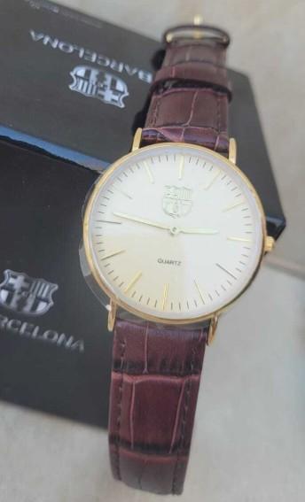 Official FC Barcelona watch. Gold dial. Nieuw!, Overige merken, Leer, Polshorloge, Nieuw