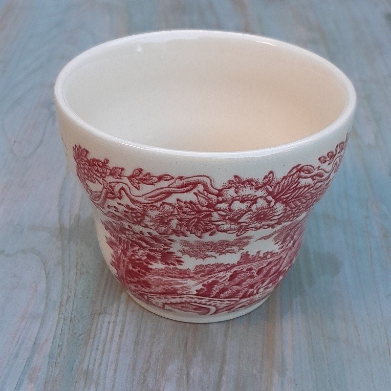Suikerbakje English Ironstone Tableware  rood decor, Gebruikt, Keramiek, Overige typen, Ophalen of Verzenden