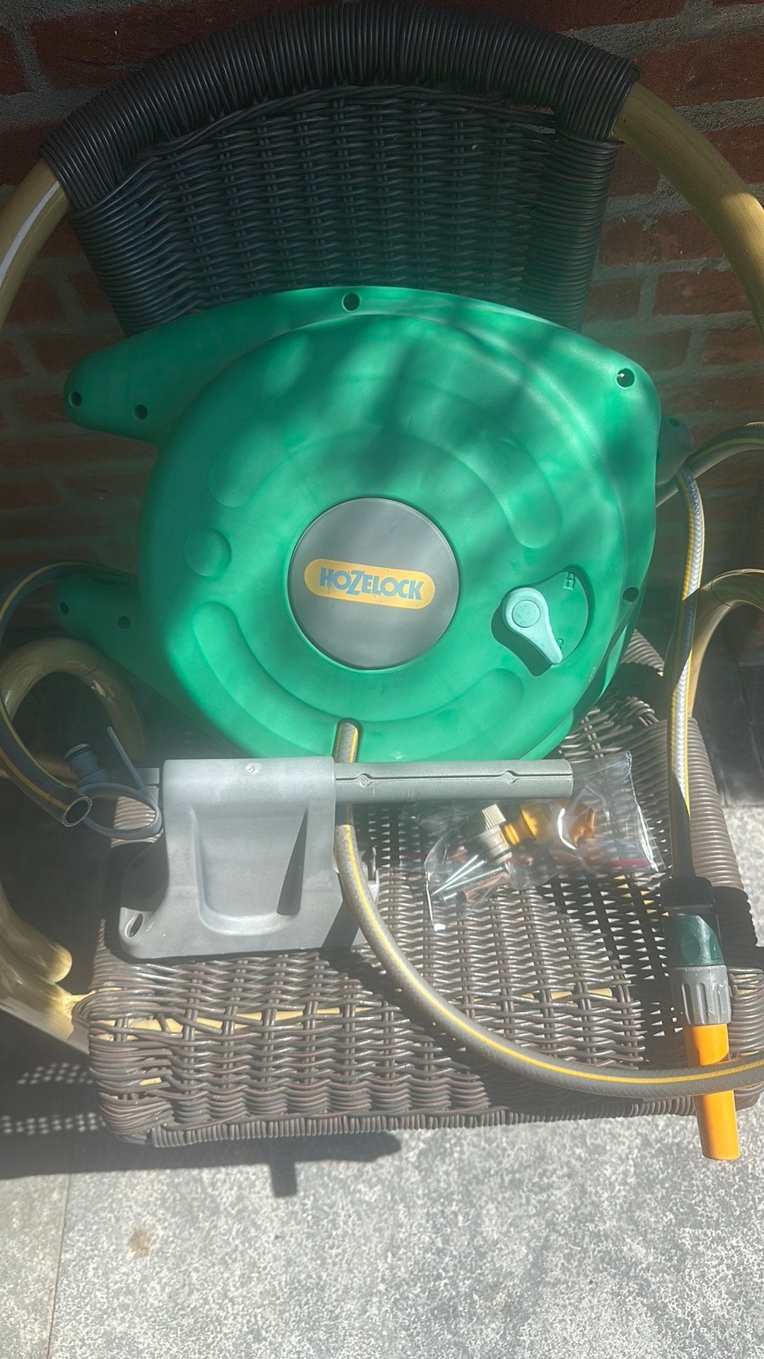 Muurhaspel  hozelock, Tuin en Terras, Tuinslangen, Ophalen, Gebruikt, Tuinslanghaspel