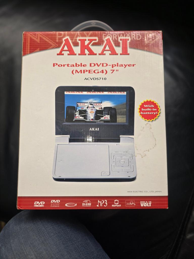 AKAI Draagbare DVD-speler (MPEG4) 7" ACVDS710, Draagbaar, Nieuw, Ophalen of Verzenden, Overige merken