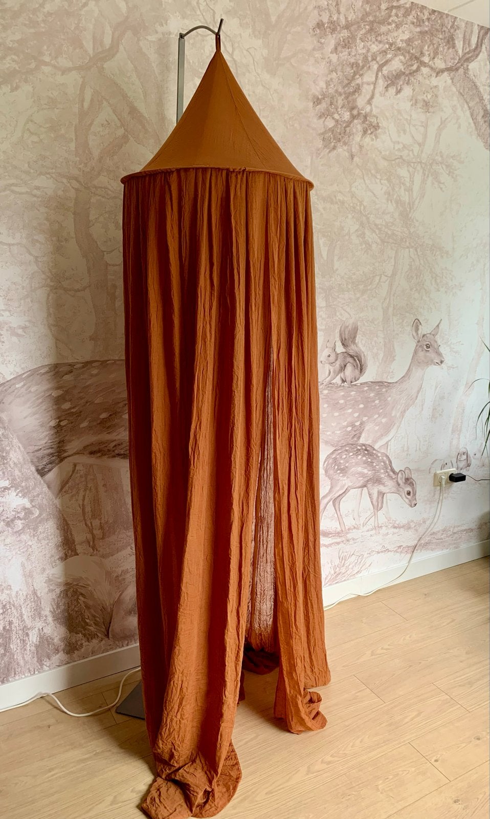 Jollein Klamboe / Bedhemel - caramel inclusief piekstok, Ophalen, Zo goed als nieuw, 180 cm of meer, Minder dan 70 cm