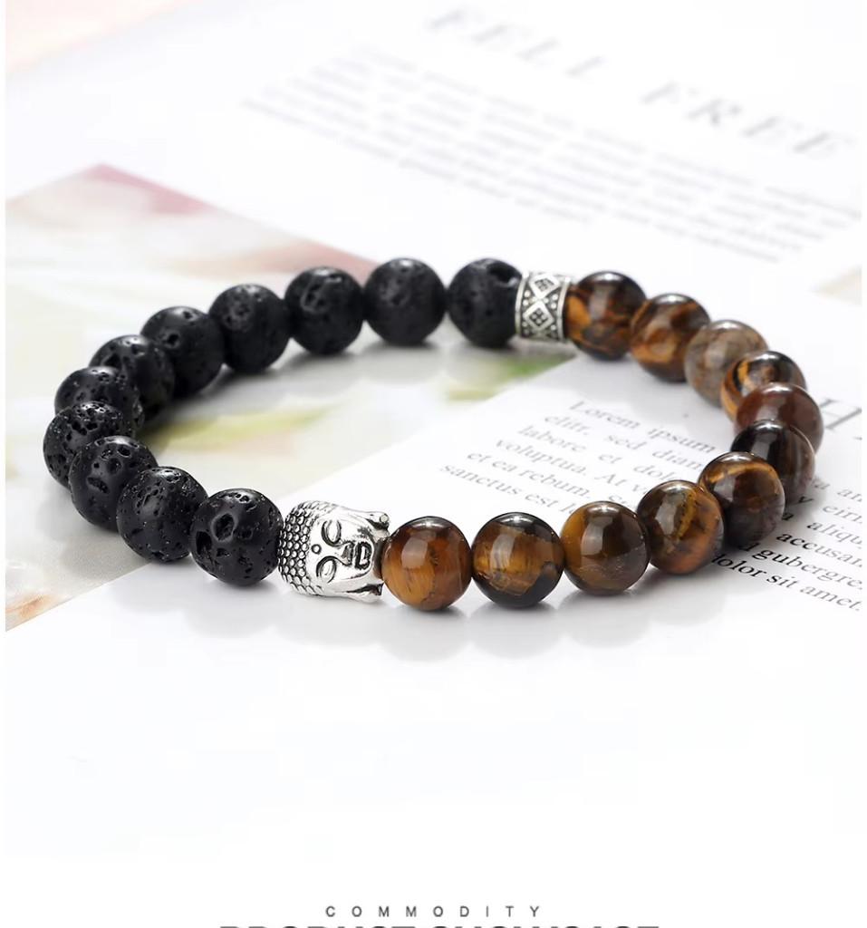 Zwarte Bruine Kralen Boeddha Armband, Overige materialen, Overige kleuren, Verzenden, Nieuw