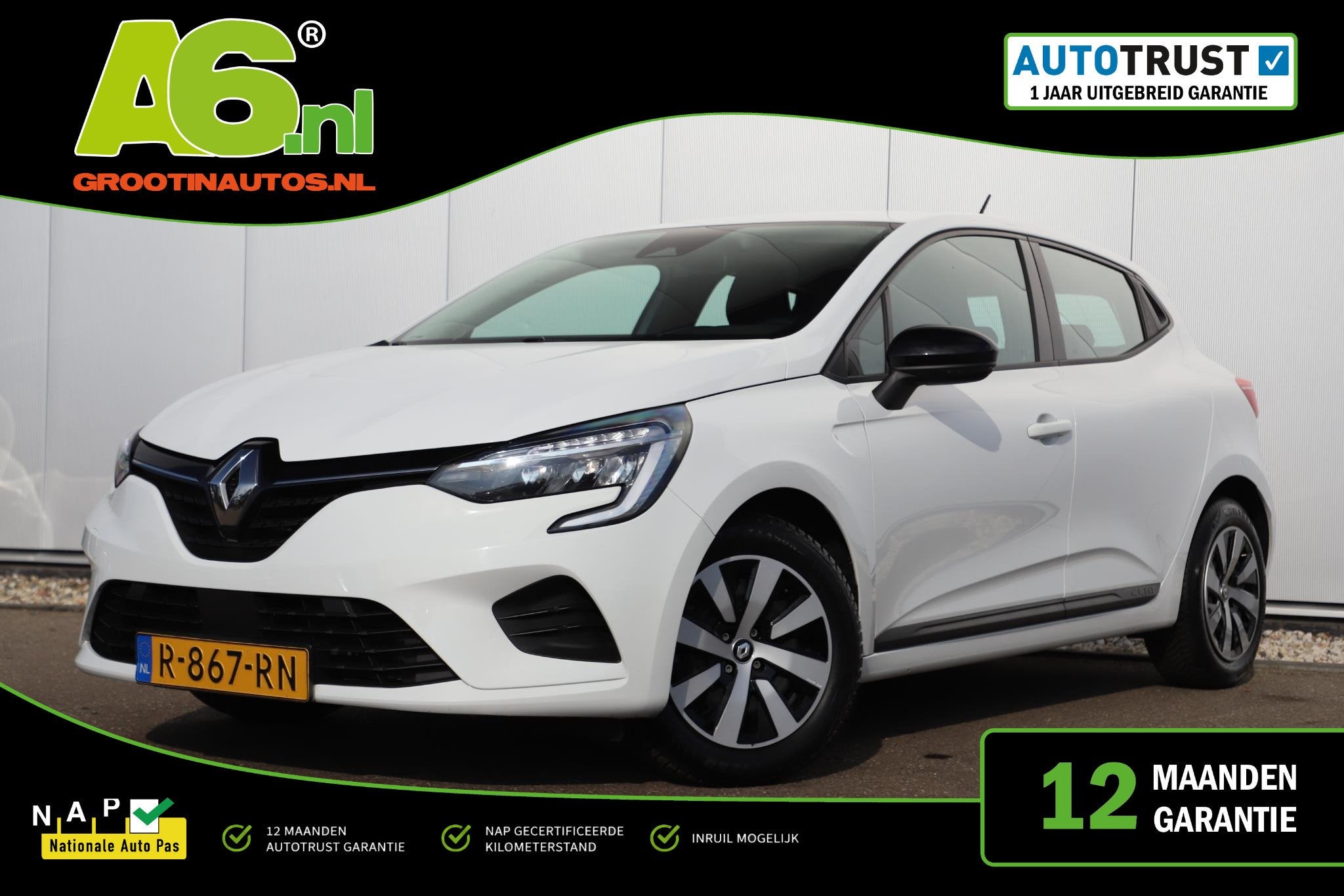 Renault Clio 1.0 TCe 90 Equilibre Navigatie Carplay Android, Voorwielaandrijving, Gebruikt, Euro 6, 580 kg