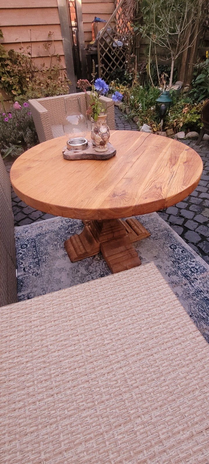 Prachtige massieve houten tafel, Tuin en Terras, Ophalen, Rechthoekig, Hout