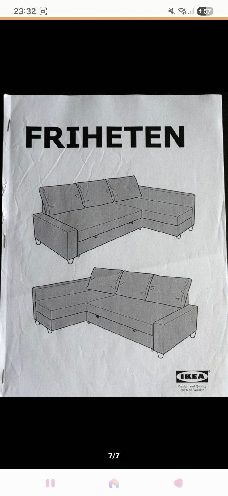 IKEA FRIHETEN slaapbank, Ophalen, Gebruikt, Modern, functioneel, 100 tot 125 cm