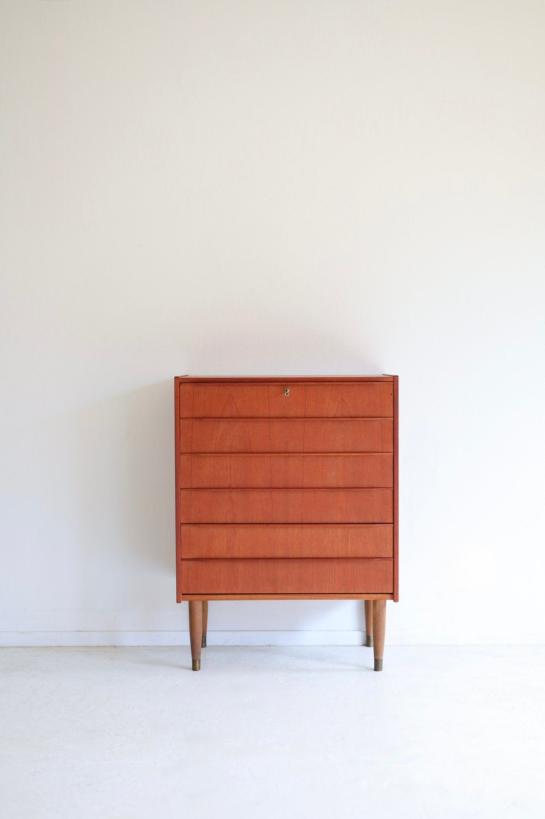 Vintage Zweedse ladekast, jaren 50/60, Ophalen, Vintage design, 5 laden of meer, Pim@tijdperk.eu  leyla@tijdperk.eu