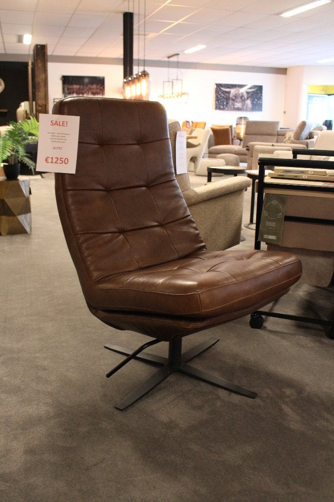 Het Anker - Fauteuil Dwayne - Bullet leder Brown, Ophalen, Nieuw, 75 tot 100 cm, Leer