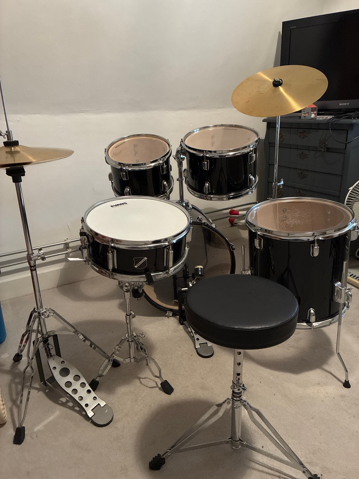 Millenium drumstel - Compleet en klaar om te spelen, Ophalen, Gebruikt, Overige merken