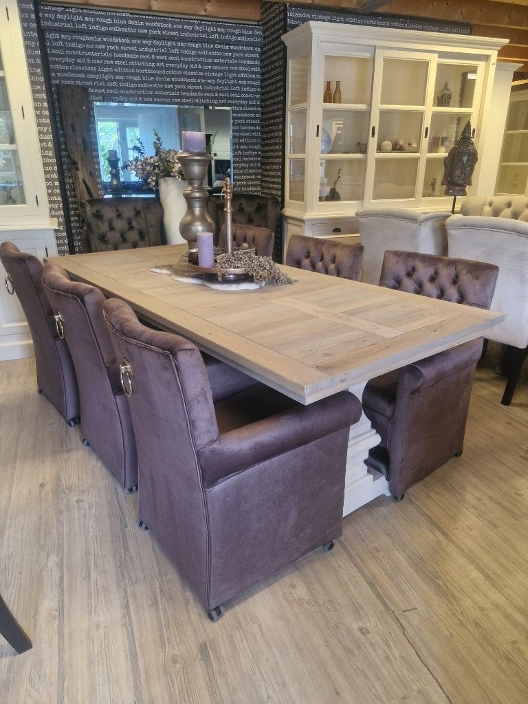 *VOORRAAD* 6 Landelijke Eetkamerstoelen Grazia Wiel Taupe, Overige kleuren, Nieuw, Ophalen of Verzenden, Stof