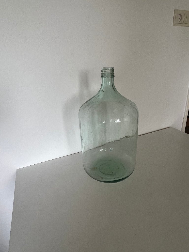 Grote helder groene gistfles, 47 cm hoog, Ophalen of Verzenden, Glas, 47 cm