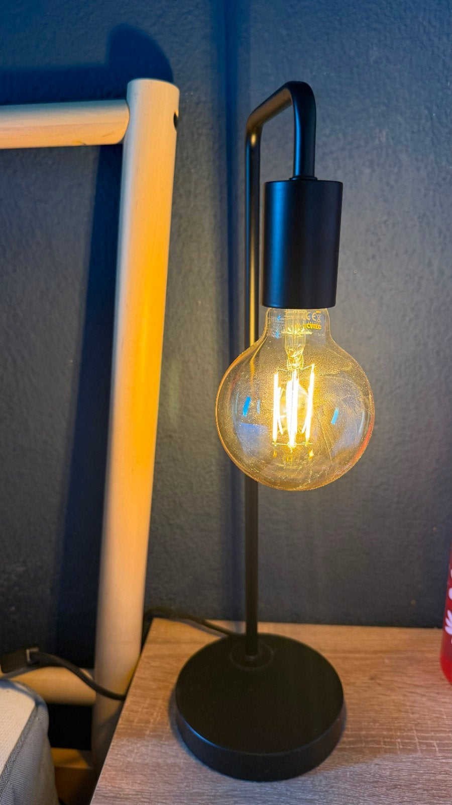 Set van 2 zwarte nachtkastlampjes, 50,5cm hoog, Ophalen, Nachtlamp, E27 (groot), Zo goed als nieuw